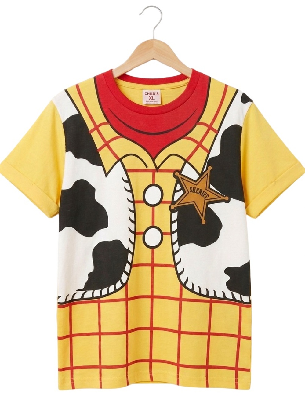 Disney Toy Story Woody Costume T-Shirt Kids Size XL Pixar Cosplay Halloween Tee